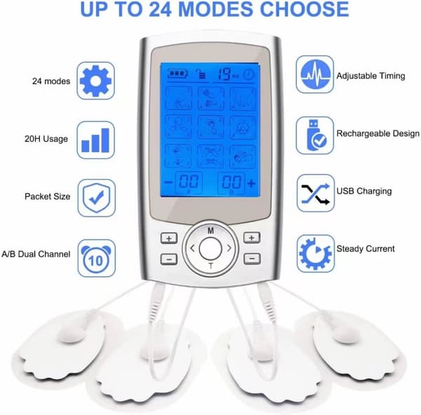 Electronic Massage Device TENS Silver CDON