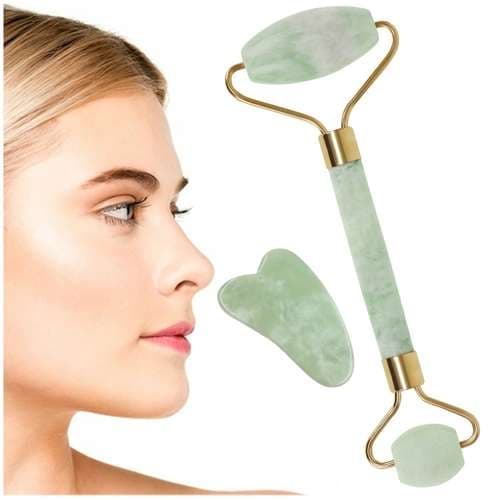 Ansiktsmassage / Massage Jade Roller - Massera ansiktet