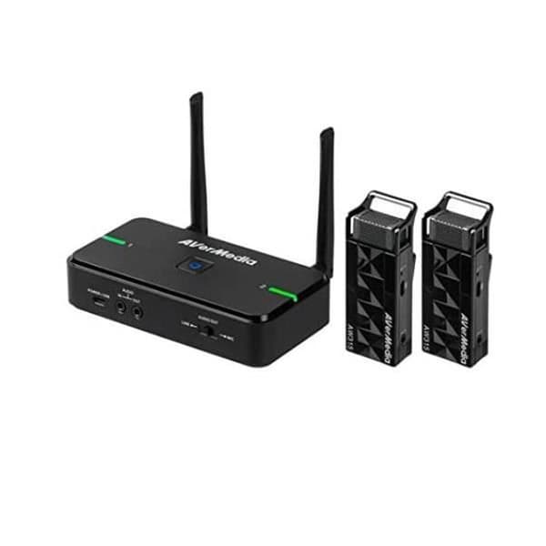 AVERMEDIA Trådlös mikrofon för lärare och tränare med laddnings-/lagringsbas 15-20 meter Anti-interferens AW315S Svart