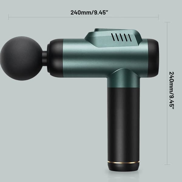 A1-8D Massagepistol, Massagepistol Muskel Elektrisk Massager Deep Tissue Massage Gun 6 hastigheder med 8 hoveder, grøn