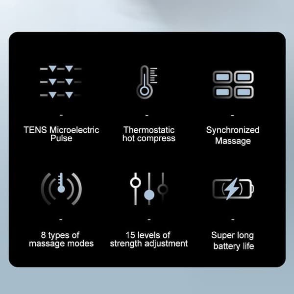 Nakkemassageapparat Elektrisk Intelligent nakkemassageapparat med 6 massagetilstande 15 niveauer af intensitetsregulering