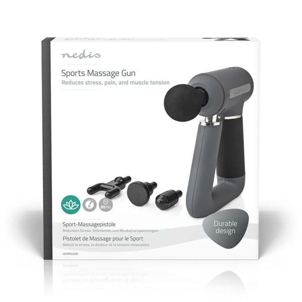 NEDIS Sportmassagepistol 6 massagelägen Grå