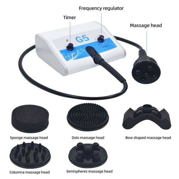 Vibrerende Massager, Fem Formede Hoveder, Justerbare Hastighedsniveauer, Hudstramningsfunktion