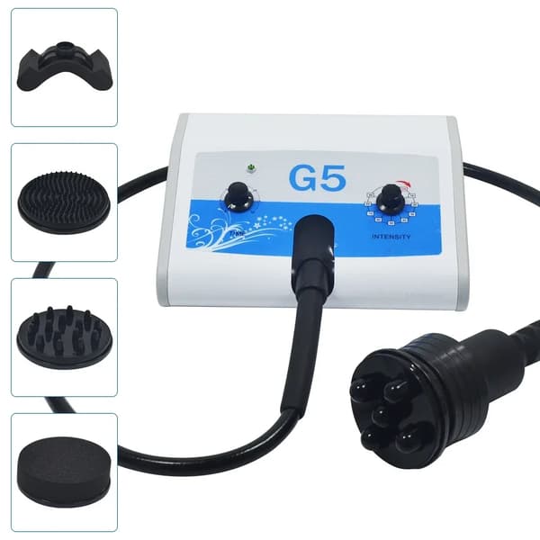 Vibrerende Massager, Fem Formede Hoveder, Justerbare Hastighedsniveauer, Hudstramningsfunktion