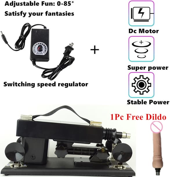 Dildo-maskin, justerbar vinkel, kraftig stötfart,Rosa Set J