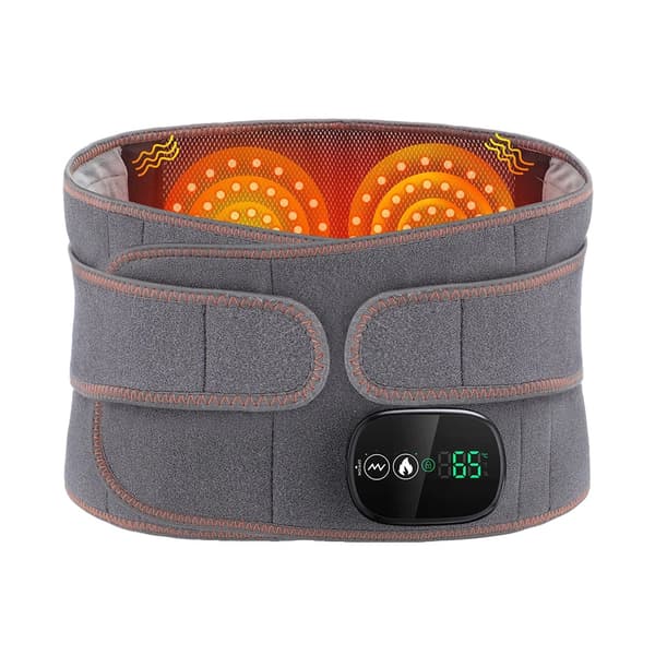 Opvarmning Talje Massager, Vibration Massage, Langvarig Batterilevetid,grå