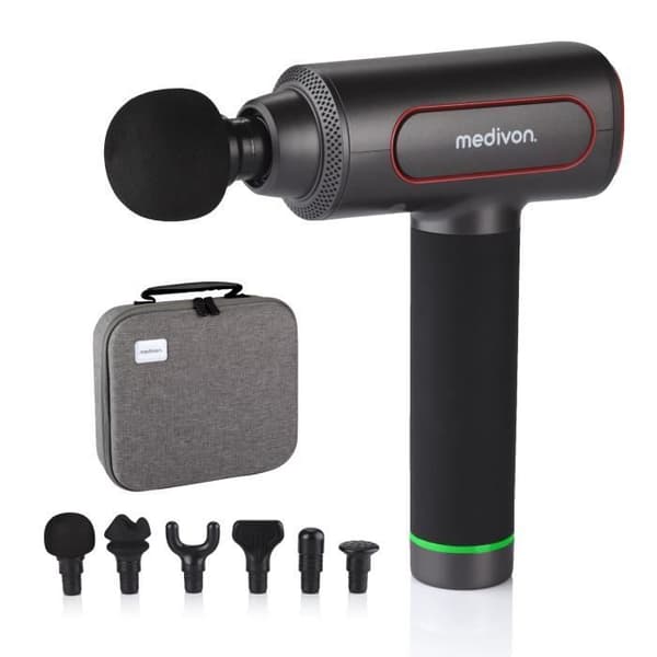 Medivon Gun PRO - Manuell massageapparat - Svart - 6 massagehuvuden