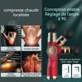 Miniatyrbild 3 av 4: INN Mini massagepistol med percussionsmassage 32 hastigheter 4 massagehuvuden LCD-skärm avkopplande röd