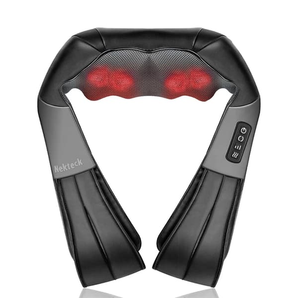 Shiatsu Nakke- og Skuldermassager, Dybvævslindring, Justerbare Hastighedsniveauer,sort, EU stik