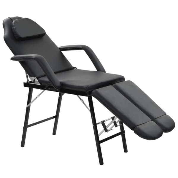 Bärbar behandlingsstol konstläder 185x78x76 cm svart