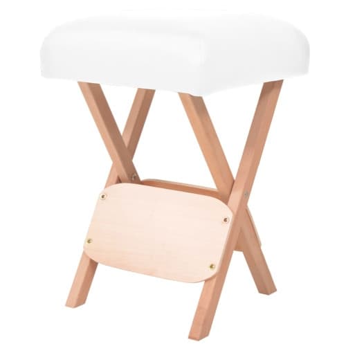 Hopfällbar massagepall med 12 cm tjock sits vit
