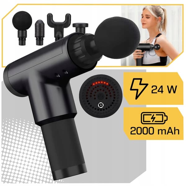 MASSAGE GUN PRO 4 TIPS - Kraftfull kroppsmassageapparat