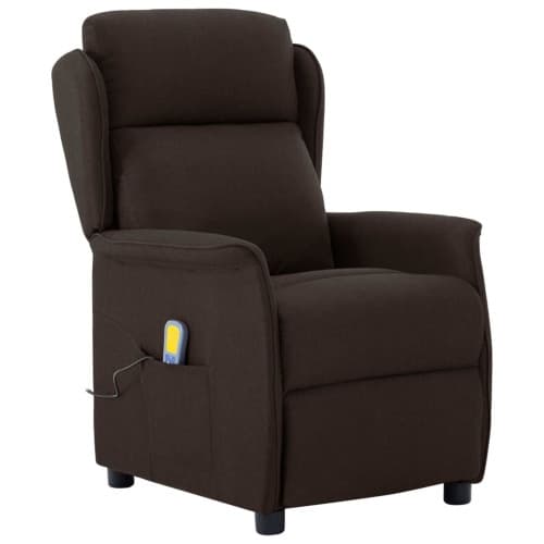 Massagefåtölj Mörkbrun Tyg