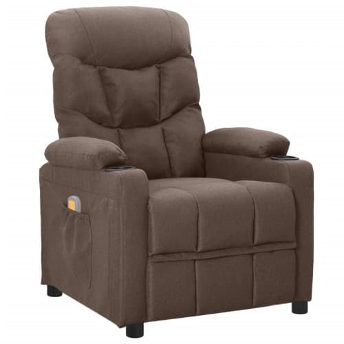 Massagefåtölj taupe tyg