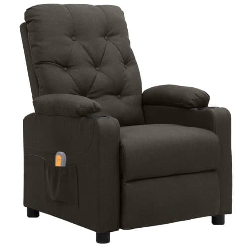 Massagefåtölj taupe tyg