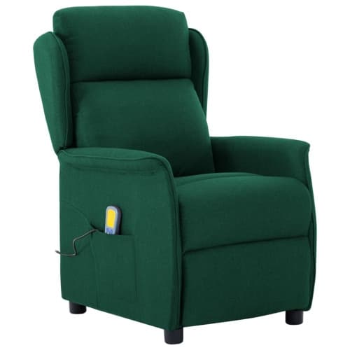 Massagefåtölj Mörkgrön Tyg