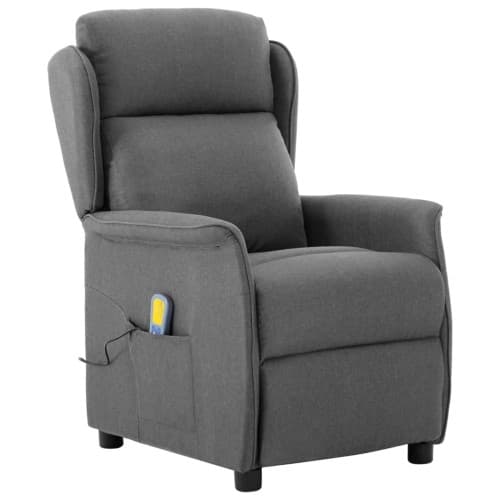 Massagefåtölj Ljusgrått Tyg