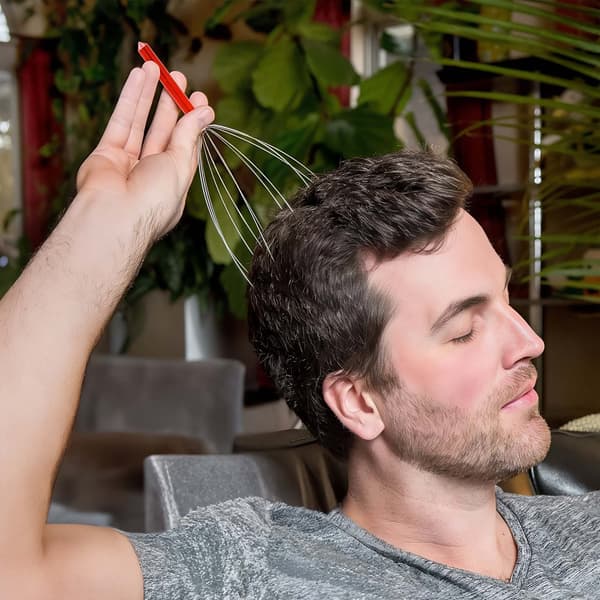 Ayurvedinen päänahan hierontalaite, hierontavoide, rentouttava teräs