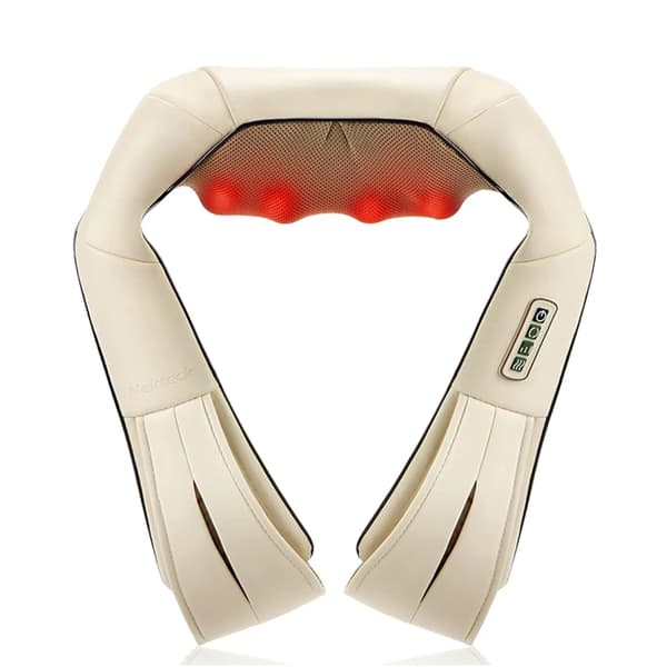 Shiatsu Nakke- og Skuldermassager, Dybvævslindring, Justerbare Hastighedsniveauer,EU stik, Beige