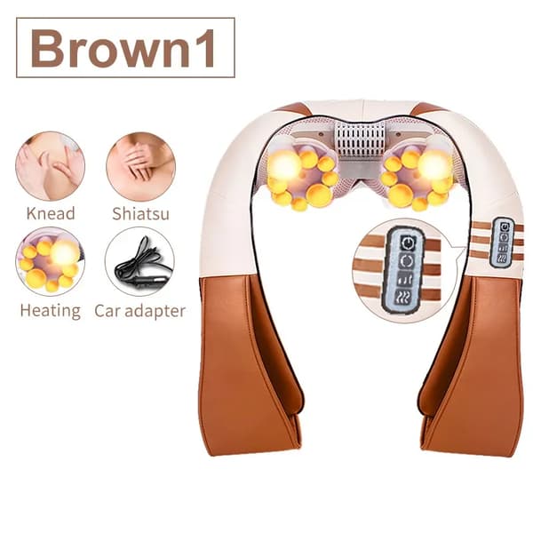 Shiatsu Nakke- og Rygmassager, Infrarød Opvarmning, Alsidige Farvemuligheder,Brun en, EU -stik