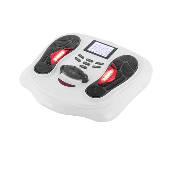 Sähkökäyttöinen jalkahierontalaite, LED-näyttö, kaukosäädin, säädettävä voimakkuus,220V, VALKOINEN, EU-pistoke