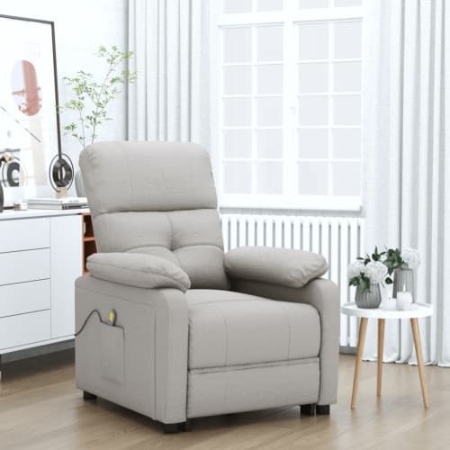 Massagefåtölj taupe tyg