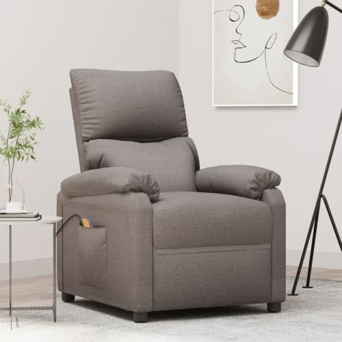 Massagefåtölj taupe tyg