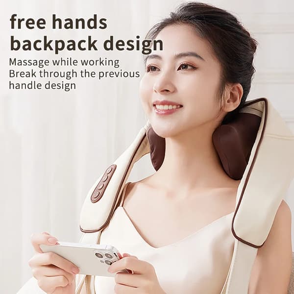 Sähkökäyttöinen kaulushieroja, bioninen vaivaus, vakio lämpötila, langaton hands-free -suunnittelu,Ladattava-Type-c