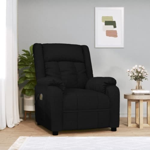 Massagefåtölj svart tyg