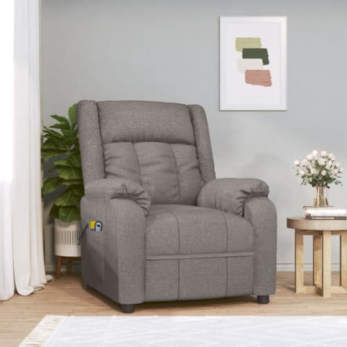 Elektrisk massagefåtölj taupe tyg