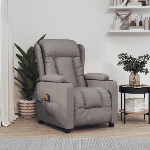 Massagefåtölj taupe tyg