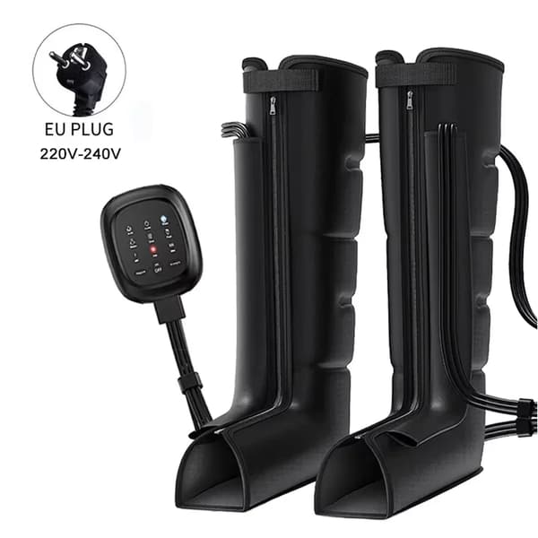 Luftkompressionsbenmassage, 6 tilstande, 3 intensitetsniveauer, muskelgenopretningsstøvle,EU stik