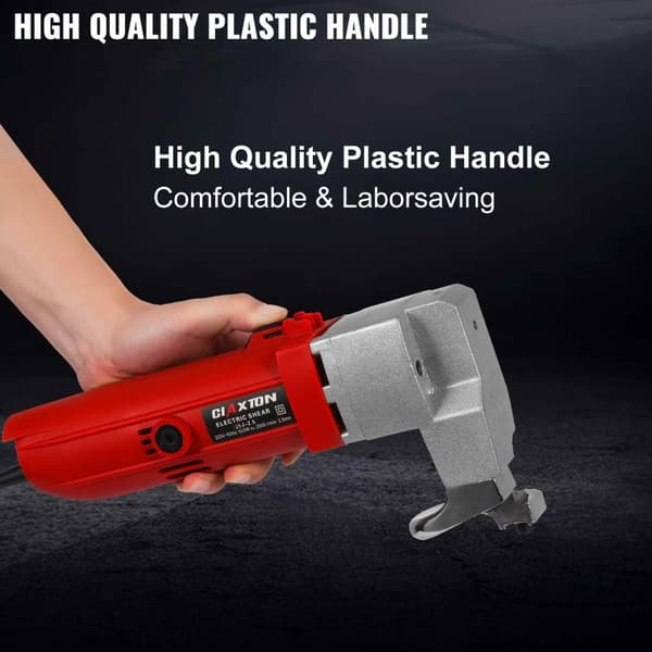 500W 2000RPM 2,5 mm elektrisk plåtsax, utmärkt skärförmåga, ergonomiskt handtag, utbytbar kolborstedesign, lätt att använda, bred applikation