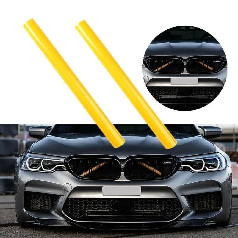 Yellow Grill Bar V Brace Front Fr�mre Grille Trim Strips Cover For BMW E60 1 2 3 4 Series