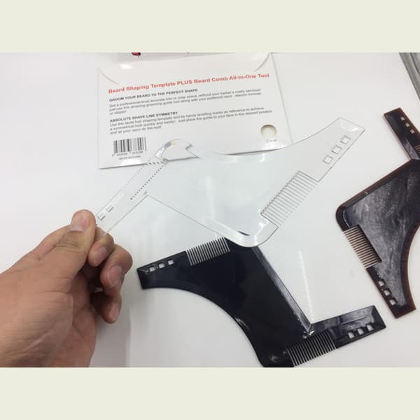 INF Skäggmall för perfekt skäggformning - 17cm Transparent