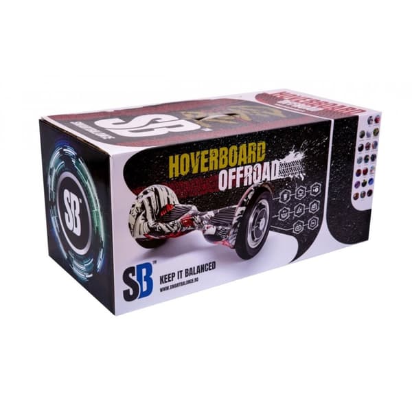 Smart Balance Original Hoverboard, OffRoad Galaxy, 10 tommer, Dual Motors 36V, 700Wat, Bluetooth-hojttalere,  LED-lys
