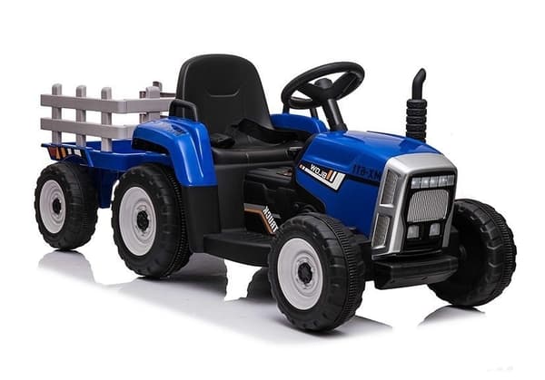 El-styrbar traktor med trailer og fjernbetjening