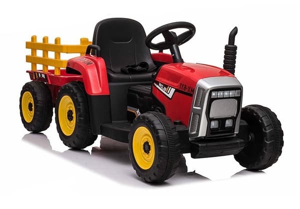 El-traktor ride-on - Rød - Med trailer