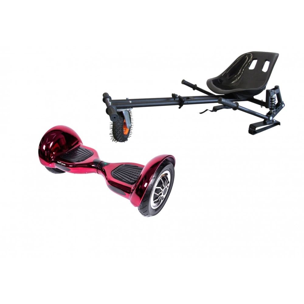 Package Smart Balance™ Hoverboard 10 inch, OffRoad ElectroPink + Hoverseat with Suspensions, Battery 4 Ah, Bluetooth, Bag, Leds