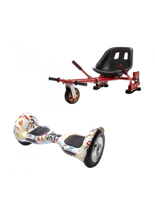 Pakke Hoverboard OffRoad Splash 10 tommer + HoverKart Suspension Red, Smart Balance™, 700 W Power, Bluetooth, Autobalans