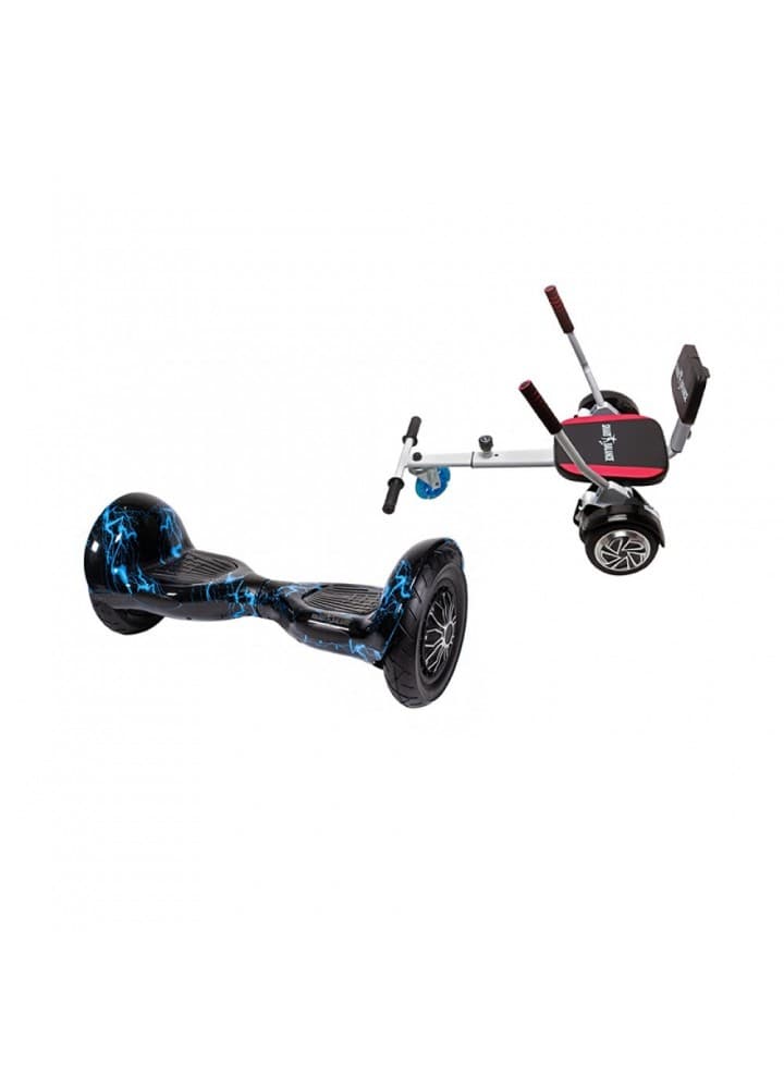 Package Smart Balance™ Hoverboard 10 inch, OffRoad Thunderstorm + Hoverseat with Sponge, Battery 4 Ah, Bluetooth, Bag, Leds