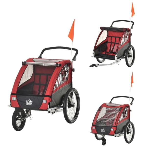 Rootz 3 in 1 Kindertrailer - Rood - Alumiini, - 41,73 cm x 34,64 cm x 40,15 cm