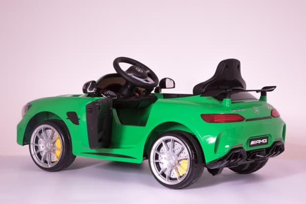 Mercedes GTR AMG Grön till Barn 12V m/2.4G fjärrkontroll och Gummihjul