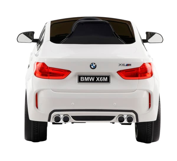 BMW X6 M elbil till barn 12v, Vit m/2.4G Remote + Gummihjul