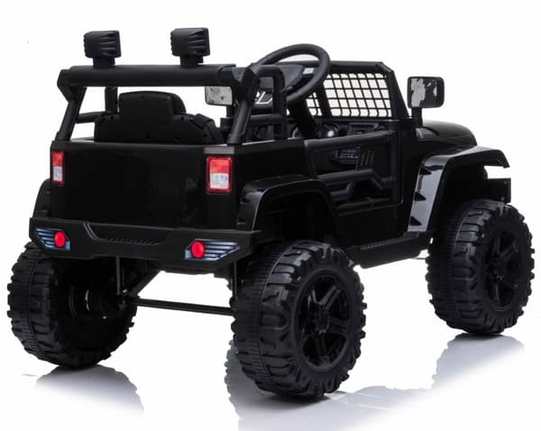 EL Black SUV till barn 12V m. 2.4G + Gummidäck + Lädersäte