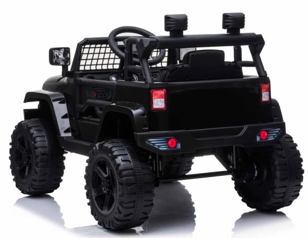 EL Black SUV till barn 12V m. 2.4G + Gummidäck + Lädersäte