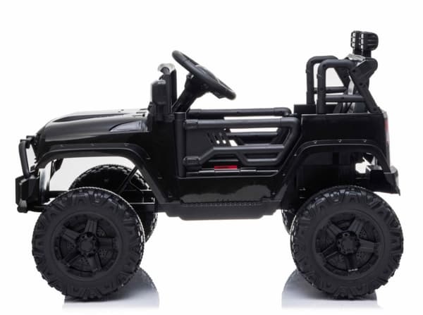 EL Black SUV till barn 12V m. 2.4G + Gummidäck + Lädersäte