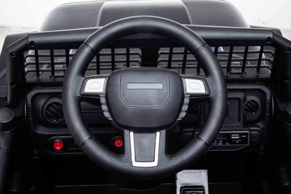 EL Black SUV till barn 12V m. 2.4G + Gummidäck + Lädersäte