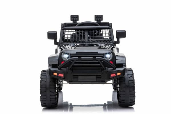 EL Black SUV till barn 12V m. 2.4G + Gummidäck + Lädersäte