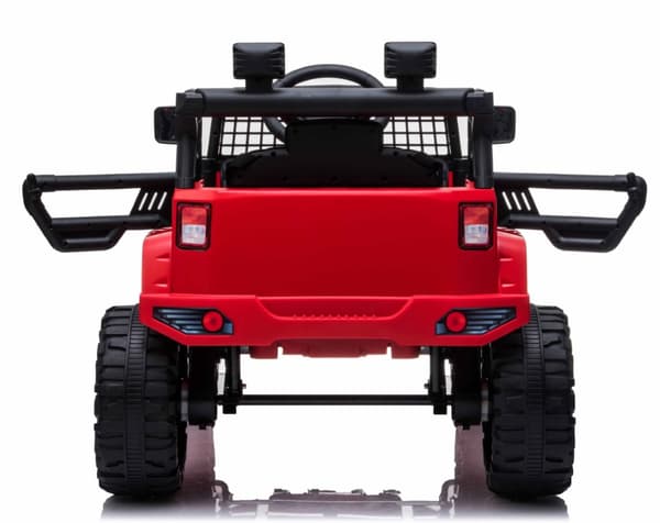 EL Red SUV till barn 12V m. 2.4G + Gummidäck + Lädersäte